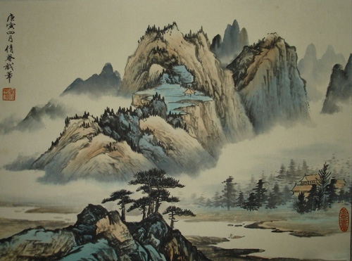 现代海派绘画大师 吴湖帆 山水图